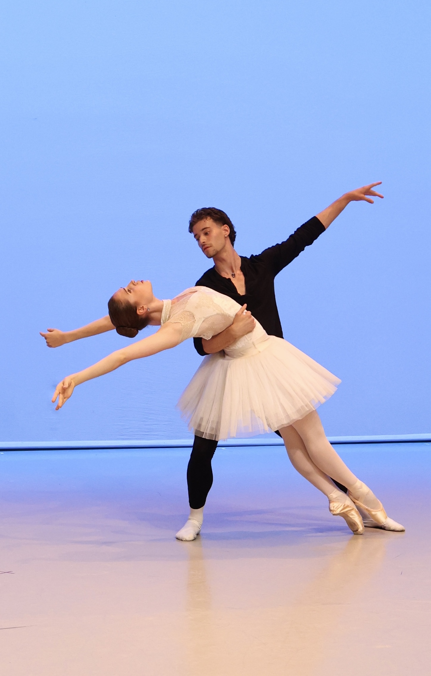 Hannah Martin performing a classical ballet duet