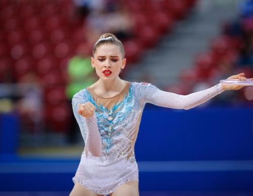 Hannah Martin performing rhythmic gymnastics