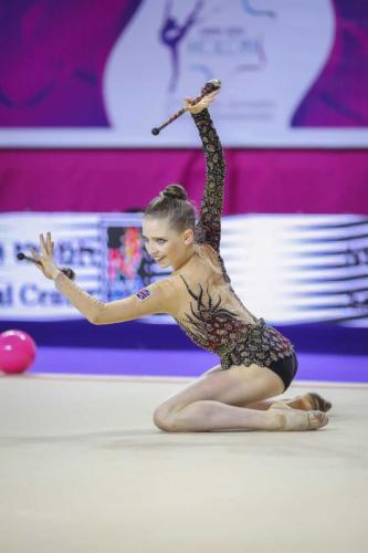 Hannah Martin performing rhythmic gymnastics